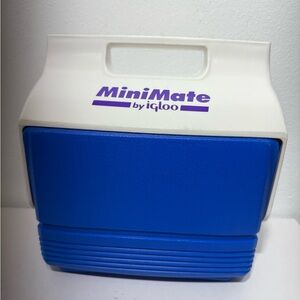Vintage 1990’s Mini Mate Igloo Cooler Made In USA Blue And Purple